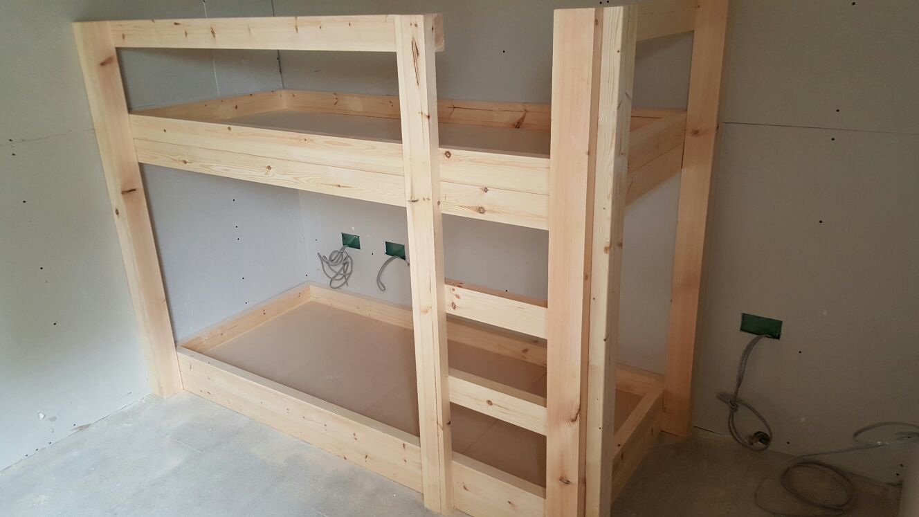 bunk bed, twin sleeper, solid wood