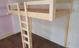 Platform Single Sleeper, Floating Bunk bed, Bespoke height, Bespoke width, Central Ladder position, Hand Painting available , Solid Wood